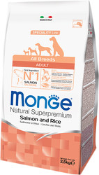 Корм для собак Monge All Breeds Adult Salmon and Rice 2.5 кг