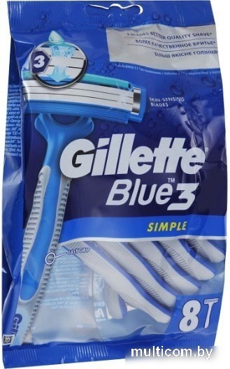 Бритвенный станок Gillette Blue Simple3 (8 шт) 7702018429660