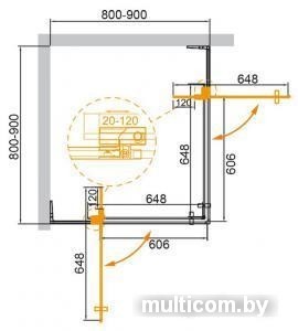 Душевой уголок Cezares SLIDER-A-2-80/90-BR-NERO