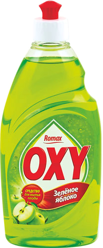 Средство для мытья посуды Romax Oxy Зеленое яблоко (900 мл)