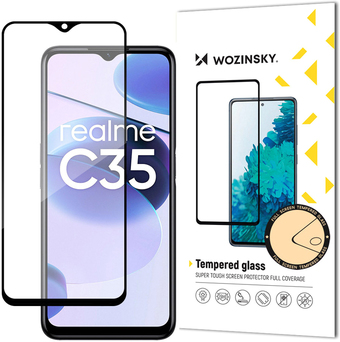 Защитное стекло Wozinsky Full Glue для Realme C35 Вlack Frame