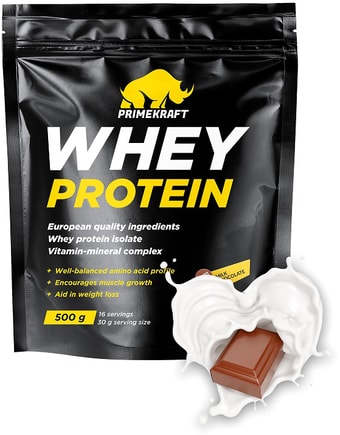 Протеин Prime Kraft Whey Protein с витаминами и минералами (500г, молочный шоколад)