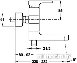 Смеситель Jacob Delafon Strayt E45370-CP