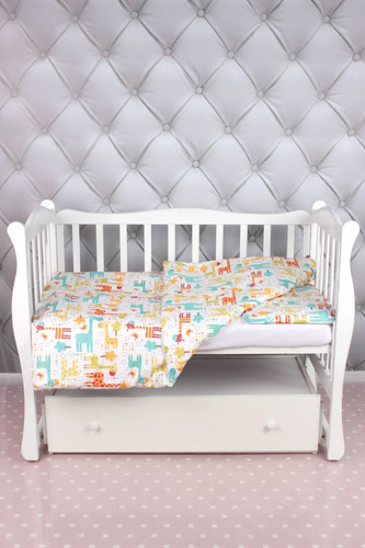 Постельное белье Amarobaby Baby Boom КПБ-3 Жирафики (желтый/голубой)