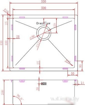 Кухонная мойка ZorG ZRN 4555 Premium + cмеситель Asgard Premium Satin