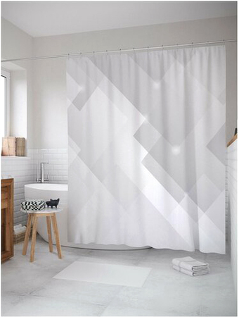 Шторка-занавеска для ванны JoyArty Серые формы sc_20872