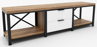 Тумба Hype Mebel Хельга 120x40 (черный-дуб галифакс натуральный)