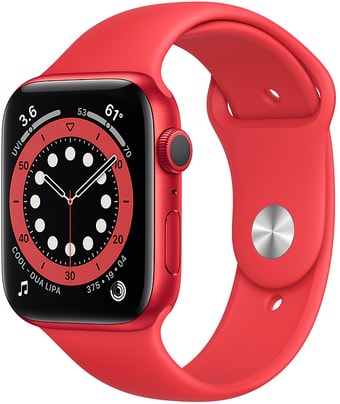 Умные часы Apple Watch Series 6 44 мм (алюминий красный/красный спортивный)