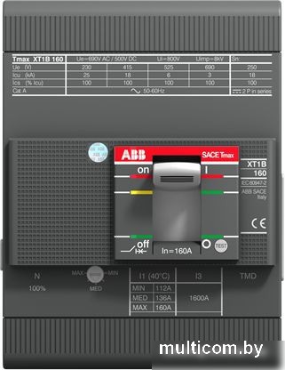 Выключатель автоматический ABB Tmax XT1 160/125А 4P 18кА 1SDA066888R1