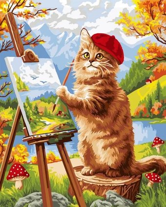 Картина по номерам ILikeGift Маленький художник H198