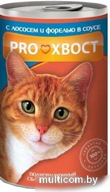 Консервированный корм для кошек Proхвост с лососем и форелью 415 г