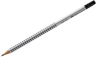Простой карандаш Faber Castell Grip 2001 117200 (HB, серебристый)