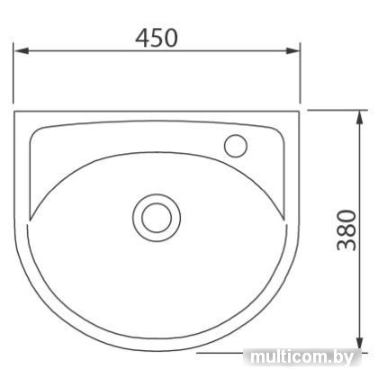 Умывальник Colombo Статус 45x38 с отверстием с правой стороны [S23224500]