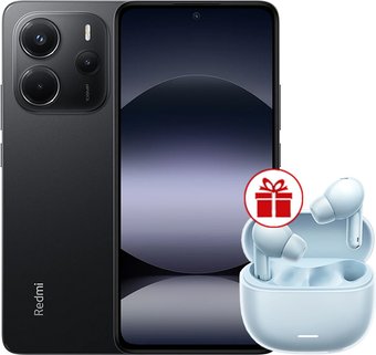 Смартфон Xiaomi Redmi Note 14 6GB/128GB международная версия (черный) + наушники Xiaomi Redmi Buds 6 Lite (голубой) по акции