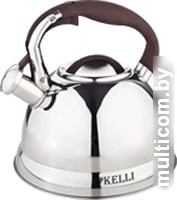 Чайник со свистком KELLI KL-4502 (коричневый)