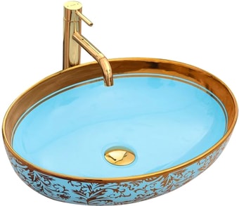 Умывальник Rea Margot (золотистый/синий)