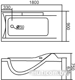 Ванна Gemy G9055 K R 181x92