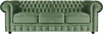 Диван Brioli Честер Классик трехместный (микровелюр, В61 мятный)