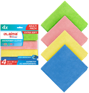 Салфетка хозяйственная Laima Multi Pack Pro Colour 30 607792 (4 шт)