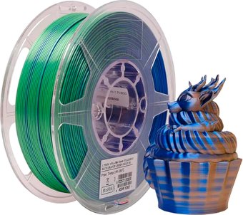 Пластик eSUN ePLA-Silk Mystic Filament ePLA-SilkMystic-P175BOG1 (1.75мм, 1кг, синий/оранжевый/зеленый)