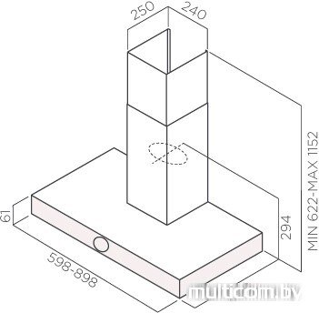 Кухонная вытяжка Jetair Touch BL/A/60 (PRF0099977)