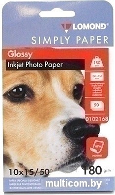 Фотобумага Lomond односторонняя эконом глянцевая 10x15 180 г/м2 50л