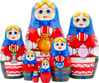 Развивающая игра Брестская Матрешка С самоваром (набор 7 шт)