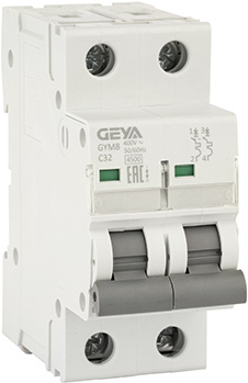 Выключатель автоматический GEYA GYM8 2P 32А C 4.5кА GYM82P32C
