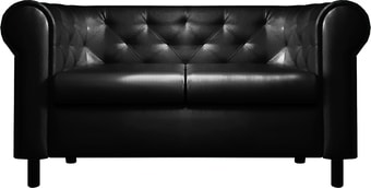 Софа Brioli Винчестер двухместный (экокожа, L22 черный/темные ножки)