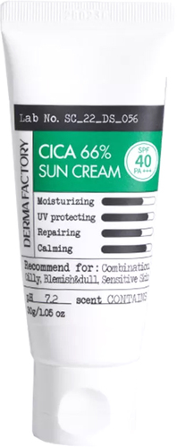 Крем солнцезащитный Derma Factory Cica 66% Sun Cream SPF40 PA+++ (30 мл)