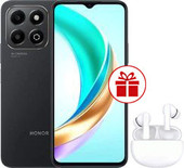 Смартфон HONOR X6b 4GB/128GB международная версия (полночный черный) и HONOR Choice Earbuds X5 Lite (белый) по акции