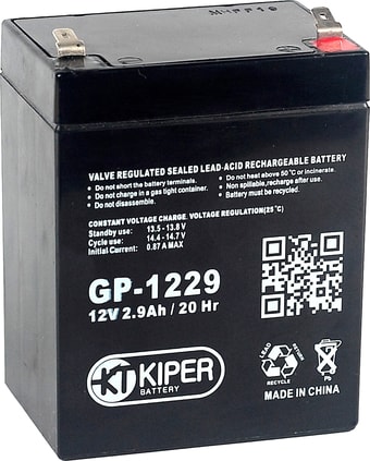 Аккумулятор для ИБП Kiper GP-1229 F1 (12В/2.9 А&middot;ч)