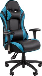 Игровое (геймерское) кресло CHAIRMAN CH43 (экокожа, черный/бирюзовый)
