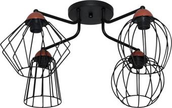 Люстра средней высоты Элетех Конти 141 НПБ 01-4х60-127 Е27 1005405027 (черный муар/медь)