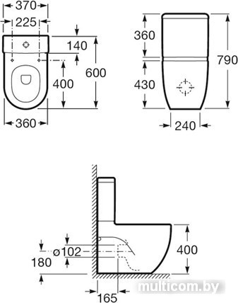 Унитаз Roca Meridian-N Compacto (342248000) без бачка без крышки