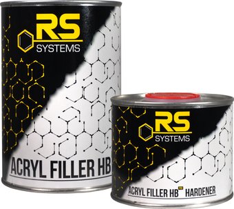 Автомобильный грунт RS акриловый заполняющий HB 4+1 0201-3.375-08+0501-875-02 (1л, белый)