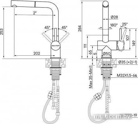Смеситель Paulmark Dosse Do214418-418 (черный металлик)