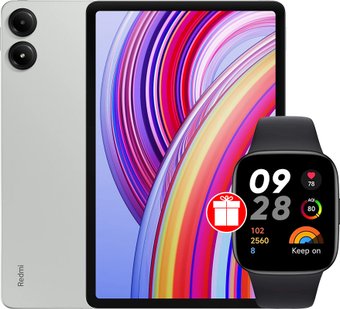 Планшет Xiaomi Redmi Pad Pro 6GB/128GB международная версия (мятный) + умные часы Xiaomi Redmi Watch 3 Active (черный) по акции