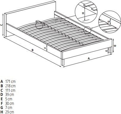 Кровать Halmar Sabrina 160x200 (серый)