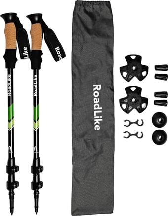 Палки для скандинавской ходьбы RoadLike 401170 (зеленый)