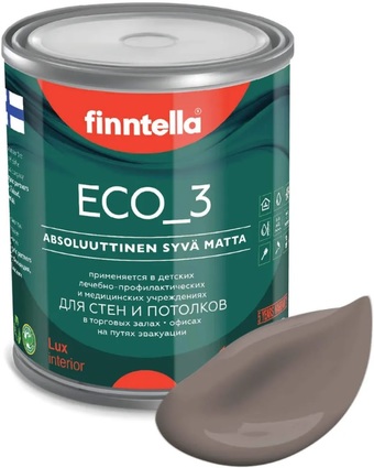 Краска Finntella Eco 3 Wash and Clean Maitosuklaa F-08-1-1-LG246 0.9 л (коричнев)