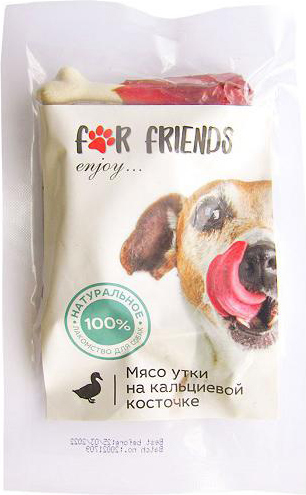 Лакомство для собак For Dogs Мясо утки на кальциевой косточке 50 г