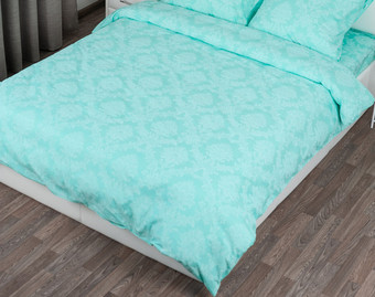 Постельное белье Миланика Бирюза 175x217 (поплин-жаккард)