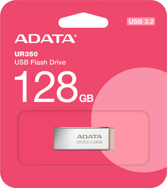 USB Flash ADATA UR350 128GB UR350-128G-RSR/BG (серебристый/коричневый)