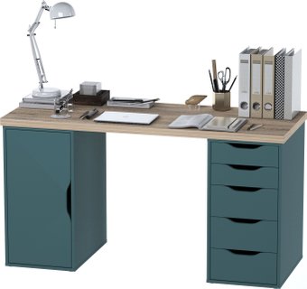 Mebelain Ингар 2/5/DV (дуб беленый/серый/бирюзовый)