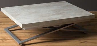 Стол-трансформер Levmar Compact D51/S59 (бетон/нержавеющая сталь)