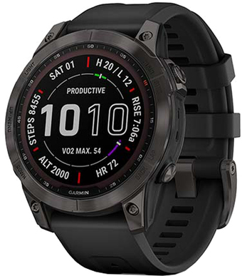 Умные часы Garmin Fenix 7 Sapphire Solar 47 мм (серый карбон/черный)