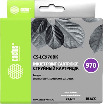 Картридж CACTUS CS-LC970BK (аналог Brother LC970BK)