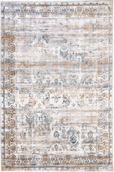 Ковер для жилой комнаты Radjab Carpet Бьянка Прямоугольник D008A 8066RK-B (2.4x4, Cream Shirink/Blue Fdy)