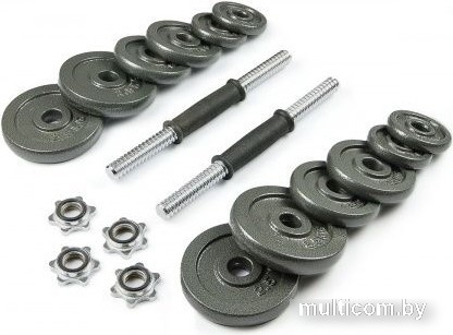 Набор гантелей с соединительным грифом Atlas Sport металлических в чемодане 20 кг (2x10 кг)